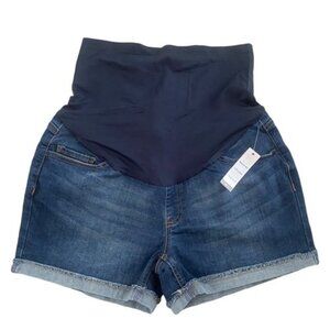 Time and Tru Medium Maternity Pull-on Shorts Full Panel Denim M Blue Jean *1D